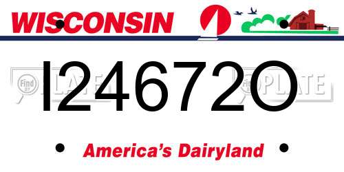 I24672O Wisconsin License Plate