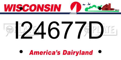 I24677D Wisconsin License Plate