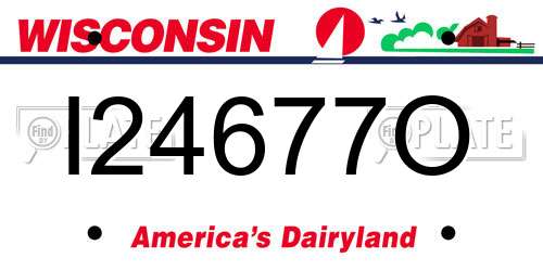 I24677O Wisconsin License Plate