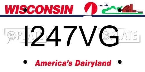 I247VG Wisconsin License Plate