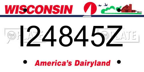 I24845Z Wisconsin License Plate