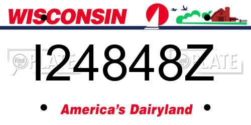 I24848Z Wisconsin License Plate