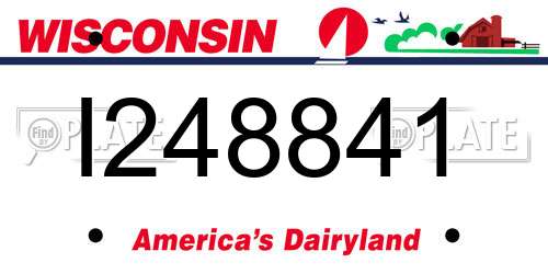 I248841 Wisconsin License Plate