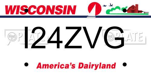 I24ZVG Wisconsin License Plate