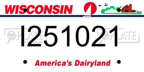 I251021 Wisconsin License Plate