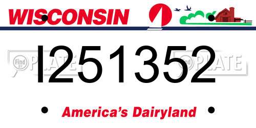 I251352 Wisconsin License Plate