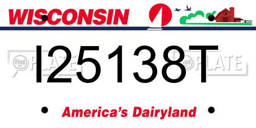 I25138T Wisconsin License Plate