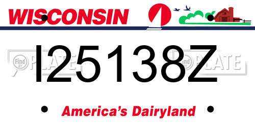 I25138Z Wisconsin License Plate