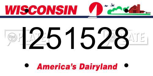 I251528 Wisconsin License Plate