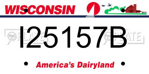 I25157B Wisconsin License Plate