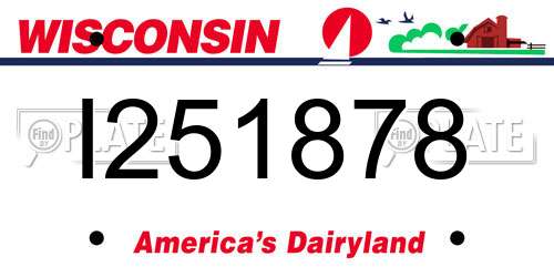 I251878 Wisconsin License Plate
