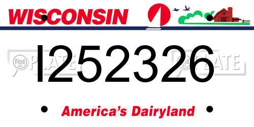 I252326 Wisconsin License Plate