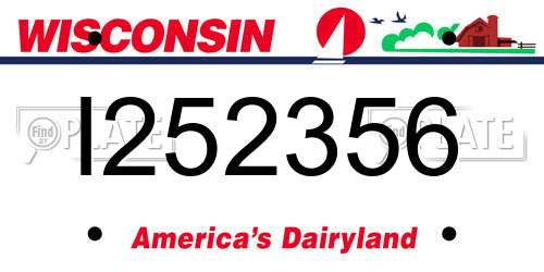I252356 Wisconsin License Plate