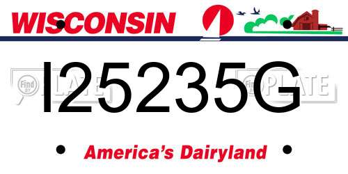 I25235G Wisconsin License Plate