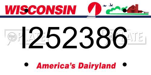 I252386 Wisconsin License Plate