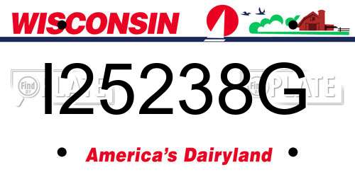 I25238G Wisconsin License Plate