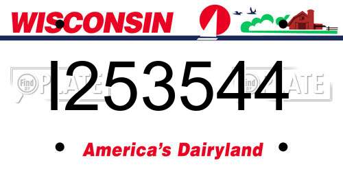 I253544 Wisconsin License Plate