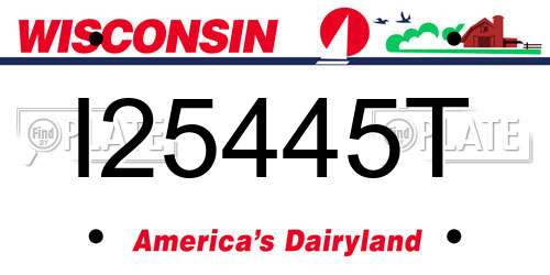 I25445T Wisconsin License Plate