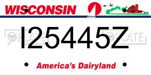 I25445Z Wisconsin License Plate