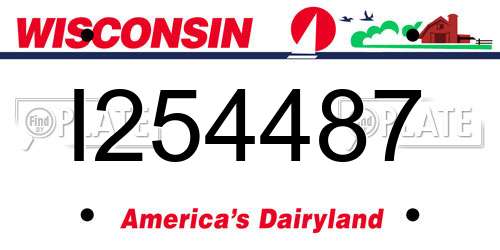 I254487 Wisconsin License Plate