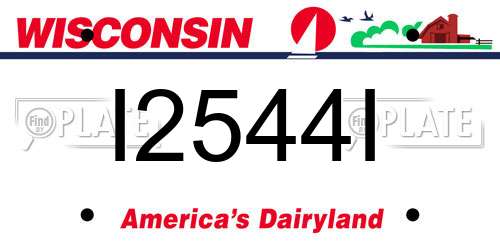 I2544I Wisconsin License Plate