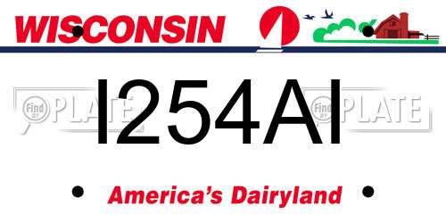 I254AI Wisconsin License Plate