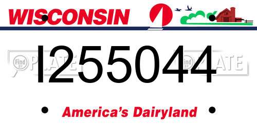 I255044 Wisconsin License Plate