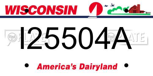 I25504A Wisconsin License Plate