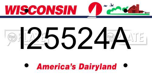 I25524A Wisconsin License Plate