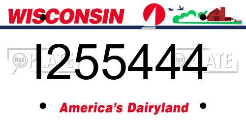 I255444 Wisconsin License Plate
