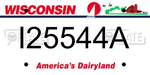 I25544A Wisconsin License Plate