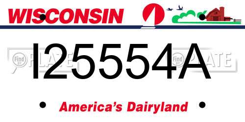 I25554A Wisconsin License Plate