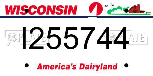I255744 Wisconsin License Plate