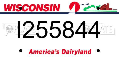 I255844 Wisconsin License Plate