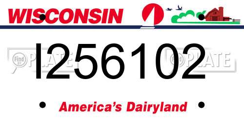 I256102 Wisconsin License Plate