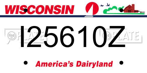 I25610Z Wisconsin License Plate