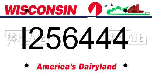 I256444 Wisconsin License Plate