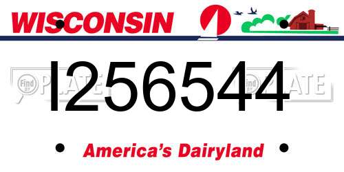 I256544 Wisconsin License Plate