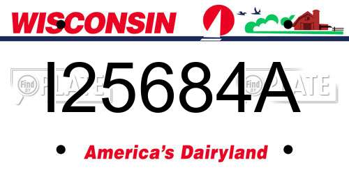 I25684A Wisconsin License Plate