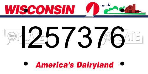 I257376 Wisconsin License Plate