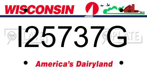 I25737G Wisconsin License Plate