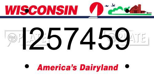 I257459 Wisconsin License Plate