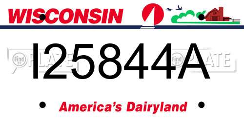 I25844A Wisconsin License Plate
