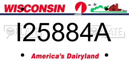 I25884A Wisconsin License Plate