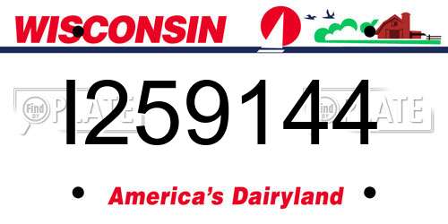 I259144 Wisconsin License Plate