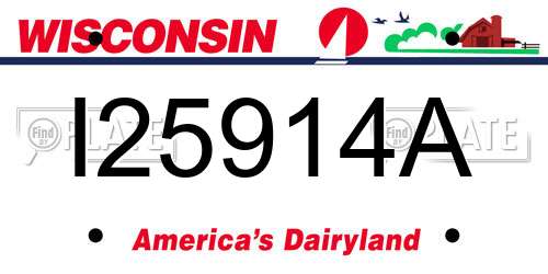 I25914A Wisconsin License Plate