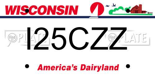 I25CZZ Wisconsin License Plate