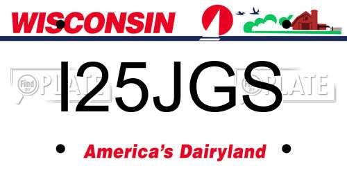 I25JGS Wisconsin License Plate