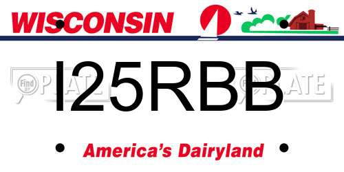 I25RBB Wisconsin License Plate