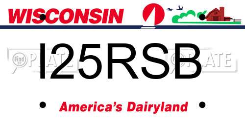 I25RSB Wisconsin License Plate